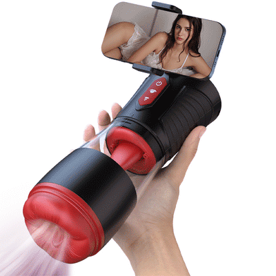 LickMe Phone Holder 4 Suction 7 Tongue-Licking Voice Function Masturbator