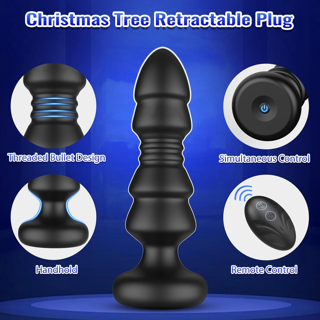 APP Remote Control 12 Vibrating & Thrusting Prostate Massager Anal Toys